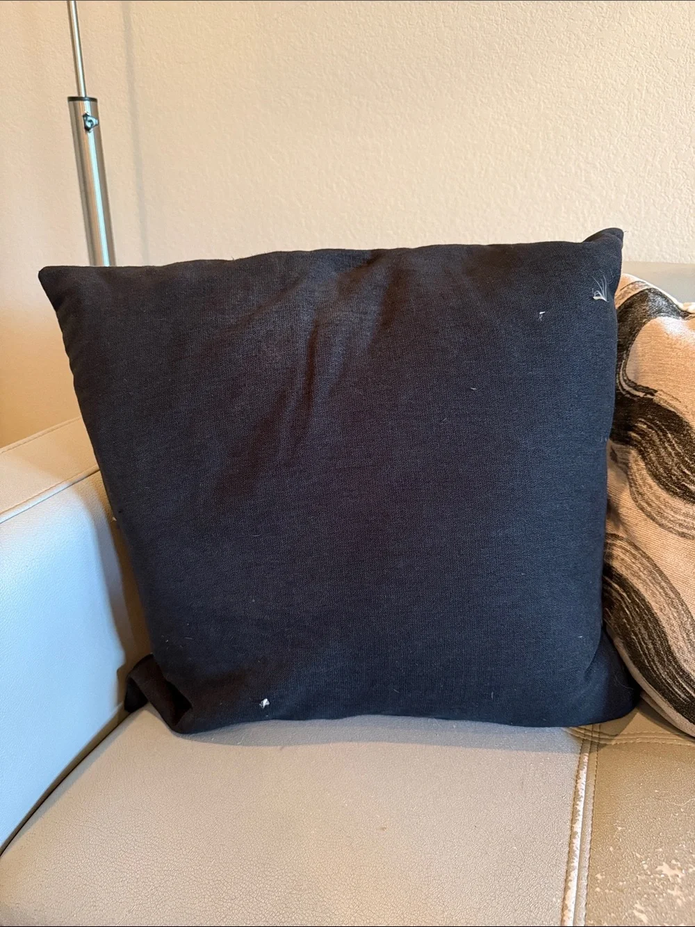 Abstract Faces Throw Pillow in Light Gray and Black